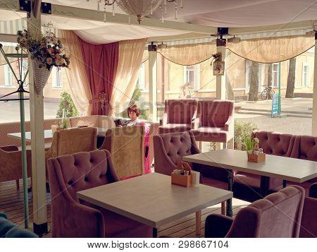 Mogilev, Belarus - April 27, 2019: Interior Of The Cafe Van Gog