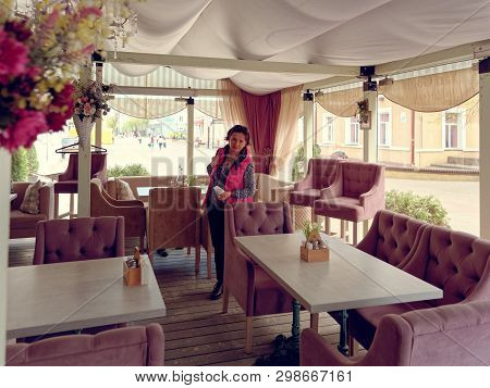 Mogilev, Belarus - April 27, 2019: Interior Of The Cafe Van Gog