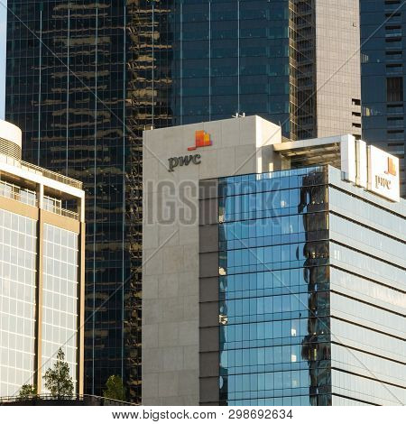 Melbourne, Australia - July 6th 2018: Pwc Logo On Southbank Building