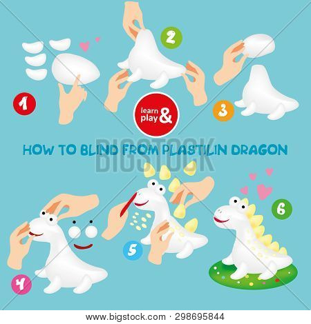 Cute Plasticine Dragon Step Instruction For Kid