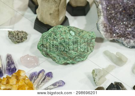 Malachite Green Mineral Gemstone Texture, Malachite Background, Green Background