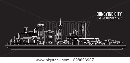 Cityscape Building Line Art Vector Illustration Design -  Dongying City