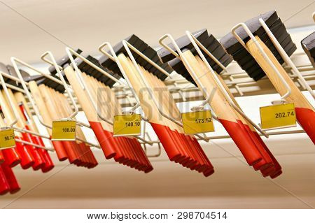 Sale Of Hammers In The Store. Several Hammers On The Shop Window