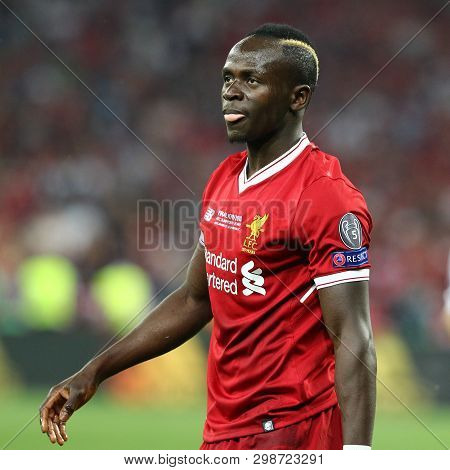 Kyiv, Ukraine - May 26, 2018: Portrait Of Sadio Mane Of Liverpool During The Uefa Champions League F