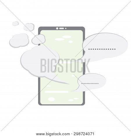Smatphone With A Bubble Chats Icon. Mobile App. Vector Illustration Design