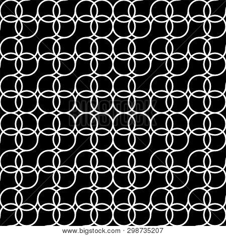 Abstract Geometric Seamless Pattern. Black And White. Modern Stylish Texture. Vector Background.