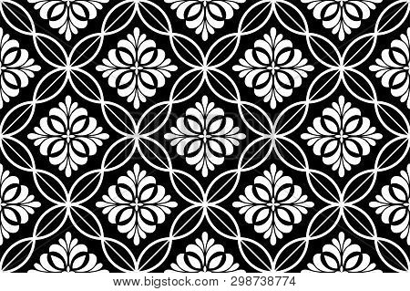 Abstract Geometric Seamless Pattern. Black And White. Modern Stylish Texture. Vector Background.