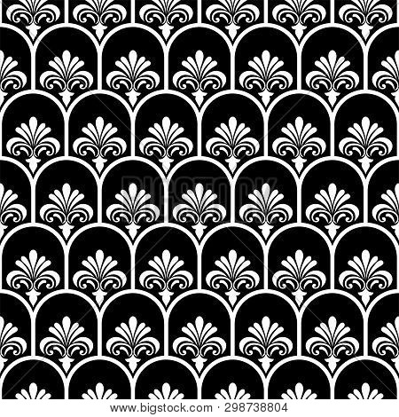 Abstract Geometric Seamless Pattern. Black And White. Modern Stylish Texture. Vector Background.