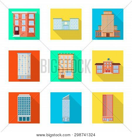 Isolated Object Of Municipal And Center Symbol. Set Of Municipal And Estate   Stock Vector Illustrat