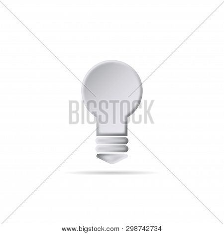 Light Bulb With Shadow On White Background
