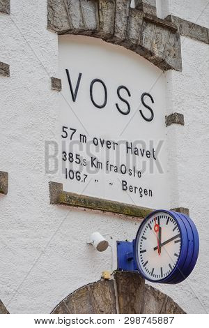 Voss, Norway, Scandinavia 17. June 2019: Railway Station In Voss, Norway. Transportation In Norway