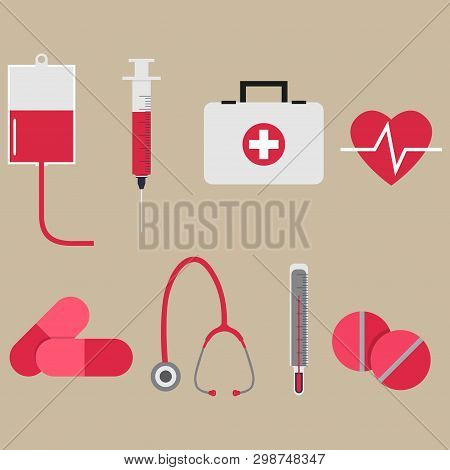 A Set Of Various Medicines And Devices