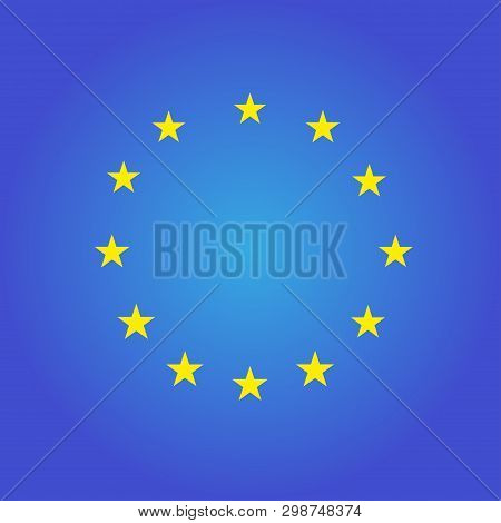 European Union Flag. Flag With Stars In A Circle On A Blue Background