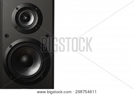 Audio Speakers On White Background. High Quality Loudspeakers