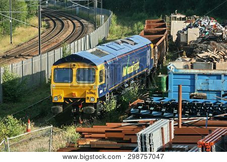 Advenza Class 66 Freight Loco Number 66844 At Shipley Crossley Evans Scrapyard, Shipley, West Yorksh