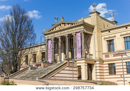 Schwerin, Germany - April 16, 2019: State Museum In The Historic Center Of Schwerin, Germany