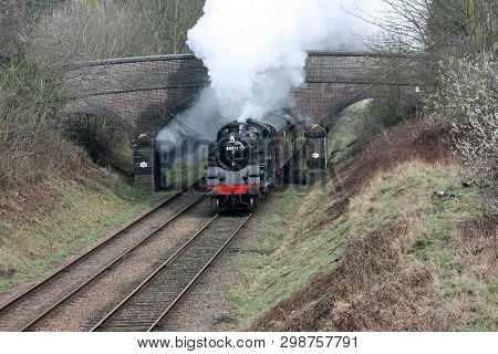 Standard Steam Locomotive 80072 At The Great Central Railway Heritage Steam Railway, Loughborough, L