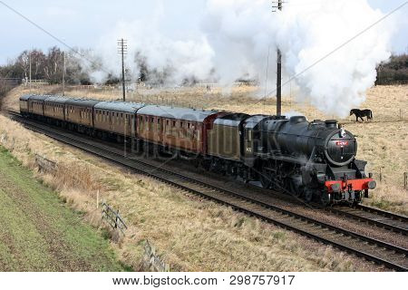 Black Five Steam Loco Number 44767 At The Great Central Railway Heritage Steam Railway, Loughborough