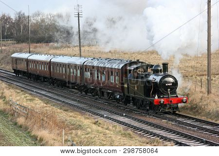 Jinty Steam Loco Number 47406 At The Great Central Railway Heritage Steam Railway, Loughborough, Lei