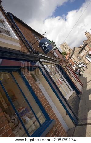 A View Of The Strait Leading Up To Steep Hill And The Cathedral, Lincoln, Lincolnshire, United Kingd