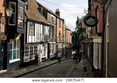 A View Of The Top Of Steep Hill,lincoln, Lincolnshire, United Kingdom - August 2009