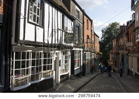 A View Of The Top Of Steep Hill,lincoln, Lincolnshire, United Kingdom - August 2009