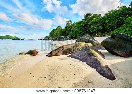Tropical Beach Anse Nord Est In The North Of Mahe, Seychelles Be