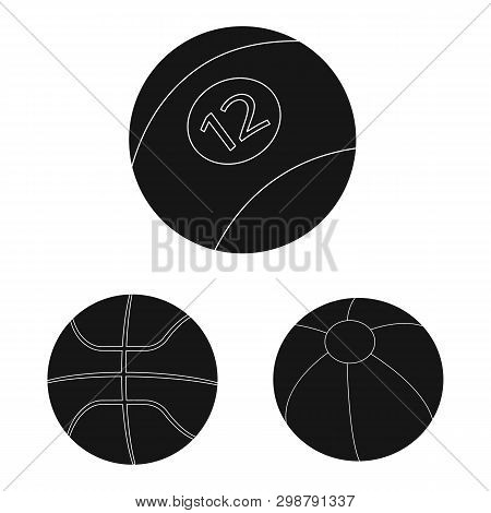 Vector Design Of Sport And Ball Icon. Set Of Sport And Athletic Stock Vector Illustration.