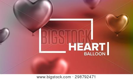International World Heart Day Modern Banner Vector. Realistic Sparkling Red Helium Flying Balloons I