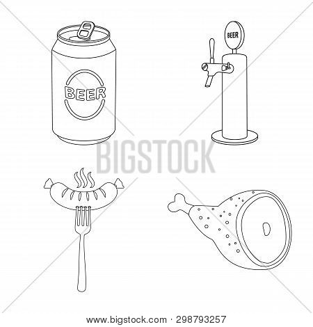 Vector Design Of Pub And Bar Symbol. Set Of Pub And Interior Vector Icon For Stock.
