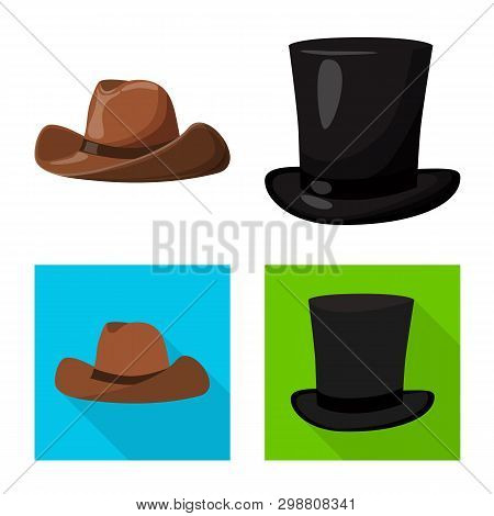 Vector Design Of Clothing And Cap Sign. Set Of Clothing And Beret Vector Icon For Stock.