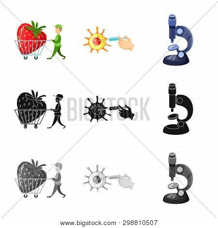 Vector Design Of Test And Synthetic Logo. Set Of Test And Laboratory Stock Symbol For Web.