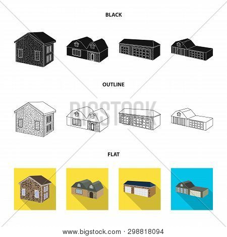 Vector Design Of Facade And Housing Icon. Collection Of Facade And Infrastructure Vector Icon For St