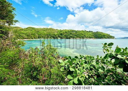 View On Anse Marie Louise Front Consolation Point (tropical Beac