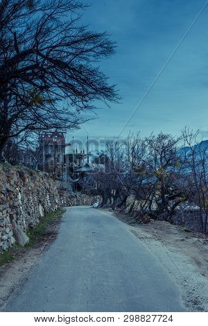 Road In Himalayan Village - Road In Kalpa