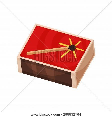 The Closed Box Of Matches. Vector Illustration.
