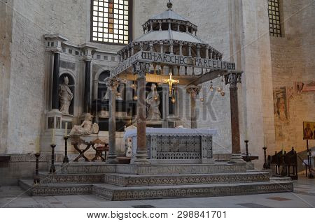 Bari, Italy 10.01.2015: The Basilica Of Saint Nicholas,in Bari