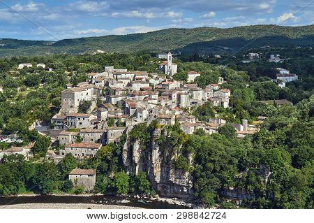 The Village Of Balazuc On The River Ardeche In France