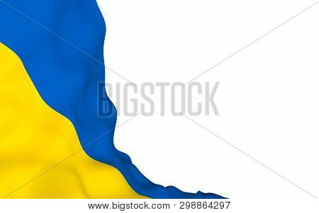 The Flag Of Ukraine On A White Background. National Flag And State Ensign. Blue And Yellow Bicolour.