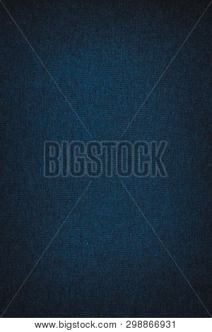 Dark Blue Background. Abstract Texture Of Fleecy Knitted Fabric.