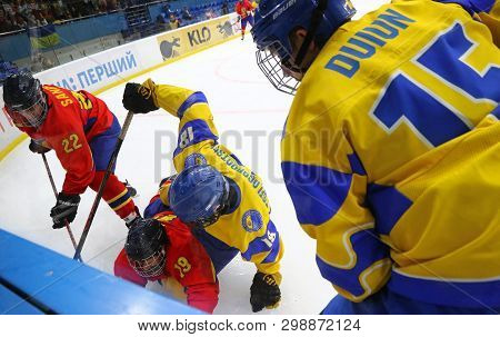 Kyiv, Ukraine - April 20, 2018: Iihf 2018 Ice Hockey U18 World Championship Div 1 Group B Game Ukrai