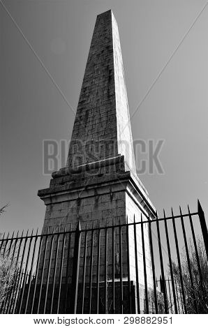 A View Of A Memorial Obelisk On The Summit Of Dun More Hill In The Perthshire Town Of Comrie