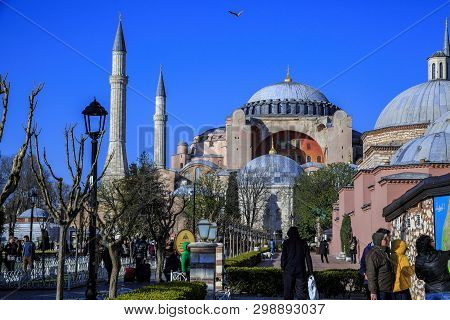 Istanbul/turkey-04.03.2019:exterior Of Hagia Sophiya,aya Sofiya
