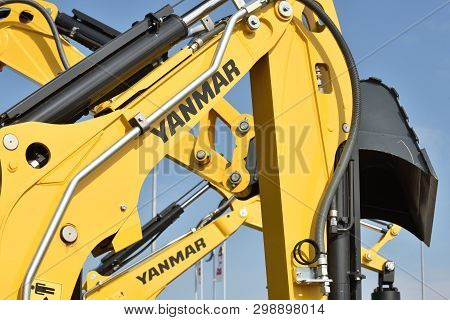 Vilnius, Lithuania - April 25: Yanmar Excavator And Logo On April 25, 2019 In Vilnius Lithuania. Yan