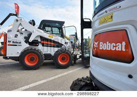 Vilnius, Lithuania - April 25: Bobcat Heavy Duty Equipment Vehicle And Logo On April 25, 2019 In Vil