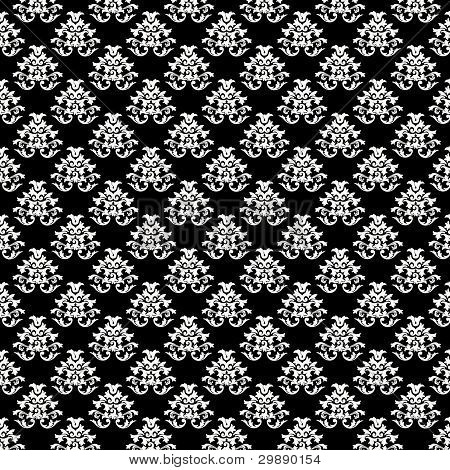 Fond baroque Modèle Texture - noir et blanc