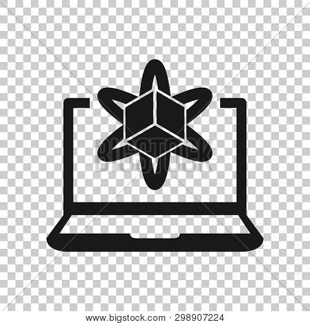 Computer Simulation Icon In Transparent Style. Vr Device Vector Illustration On Isolated Background.