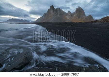 Eystrahorn Mountain From The Beach In Hvalnes, Iceland
