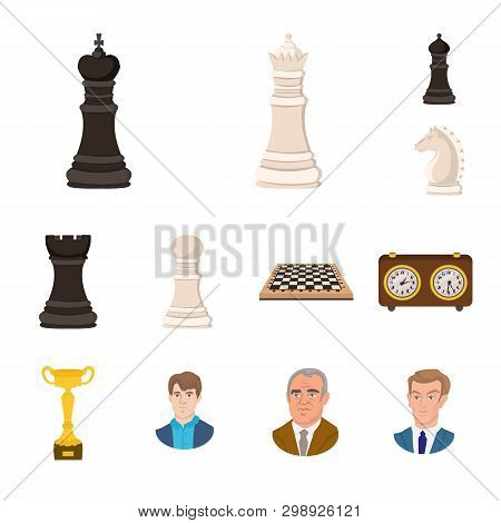 Vector Illustration Of Chess And Game Symbol. Set Of Chess And Strategy Stock Vector Illustration.