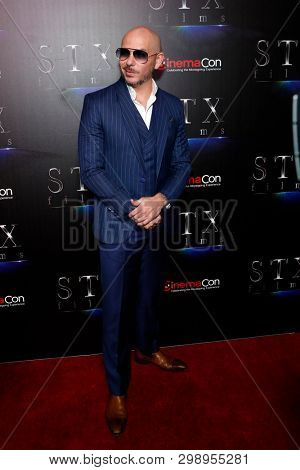 LAS VEGAS - APR 2:  Pitbull at the 2019 CinemaCon - STX films at Caesars Palace on April 2, 2019 in Las Vegas, NV